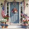 12 Inch 4th of July Patriotic Eagle Door Sign, Red White Blue Hanging Wreath for Independence Day, Memorial Day & 250th Anniversary Front Door Decor